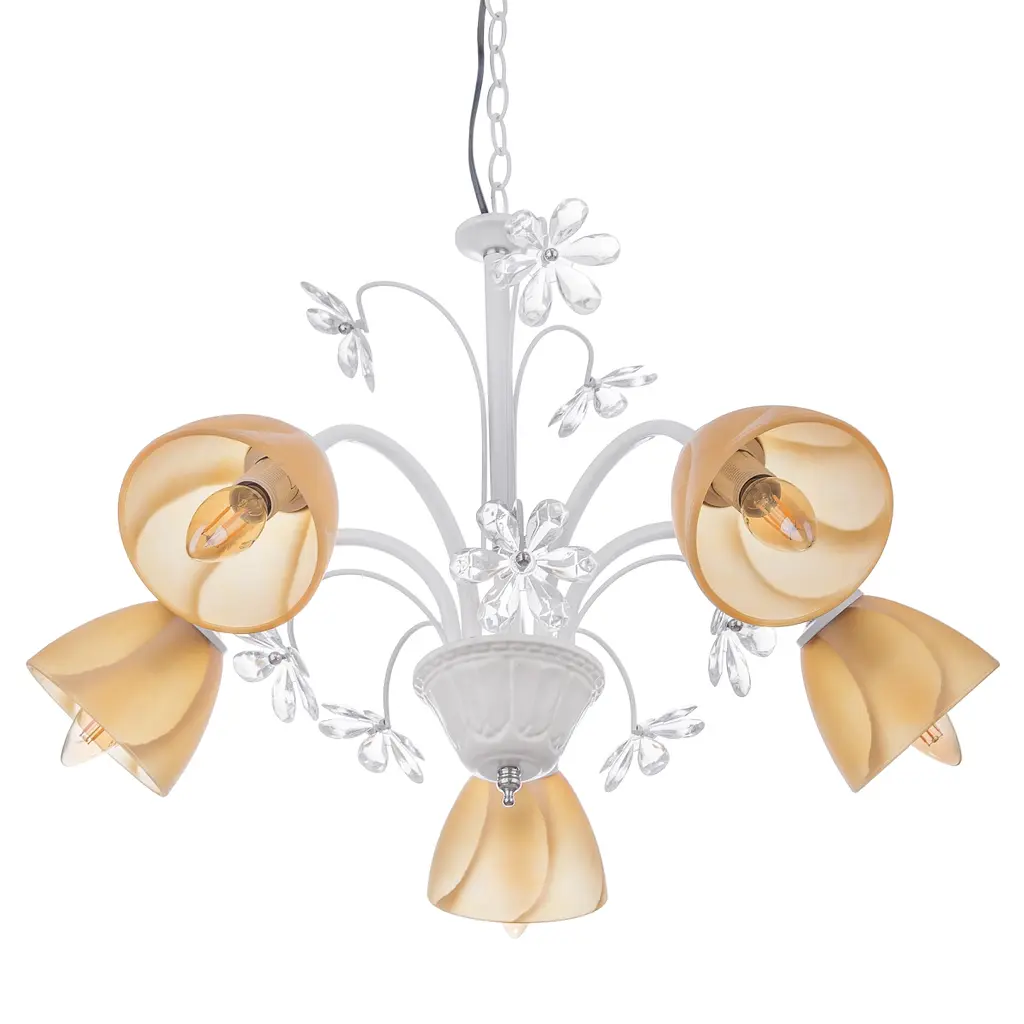 Люстра подвесная Brille флористика E14 WH (LK-332S/5) - фото 3
