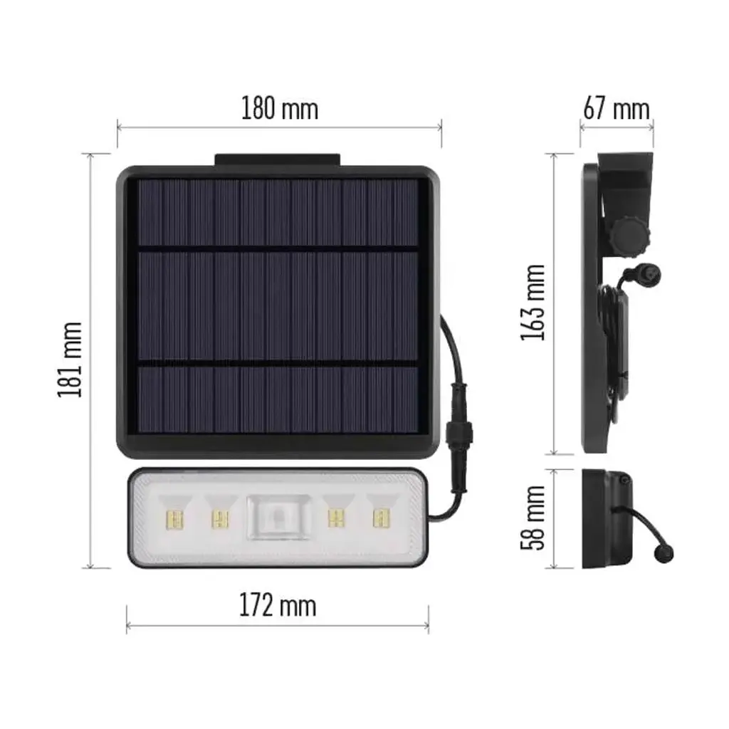 Прожектор EMOS солнечный светодиодный 1300 лм IP54 4000K PIR (ZG112S) - фото 8