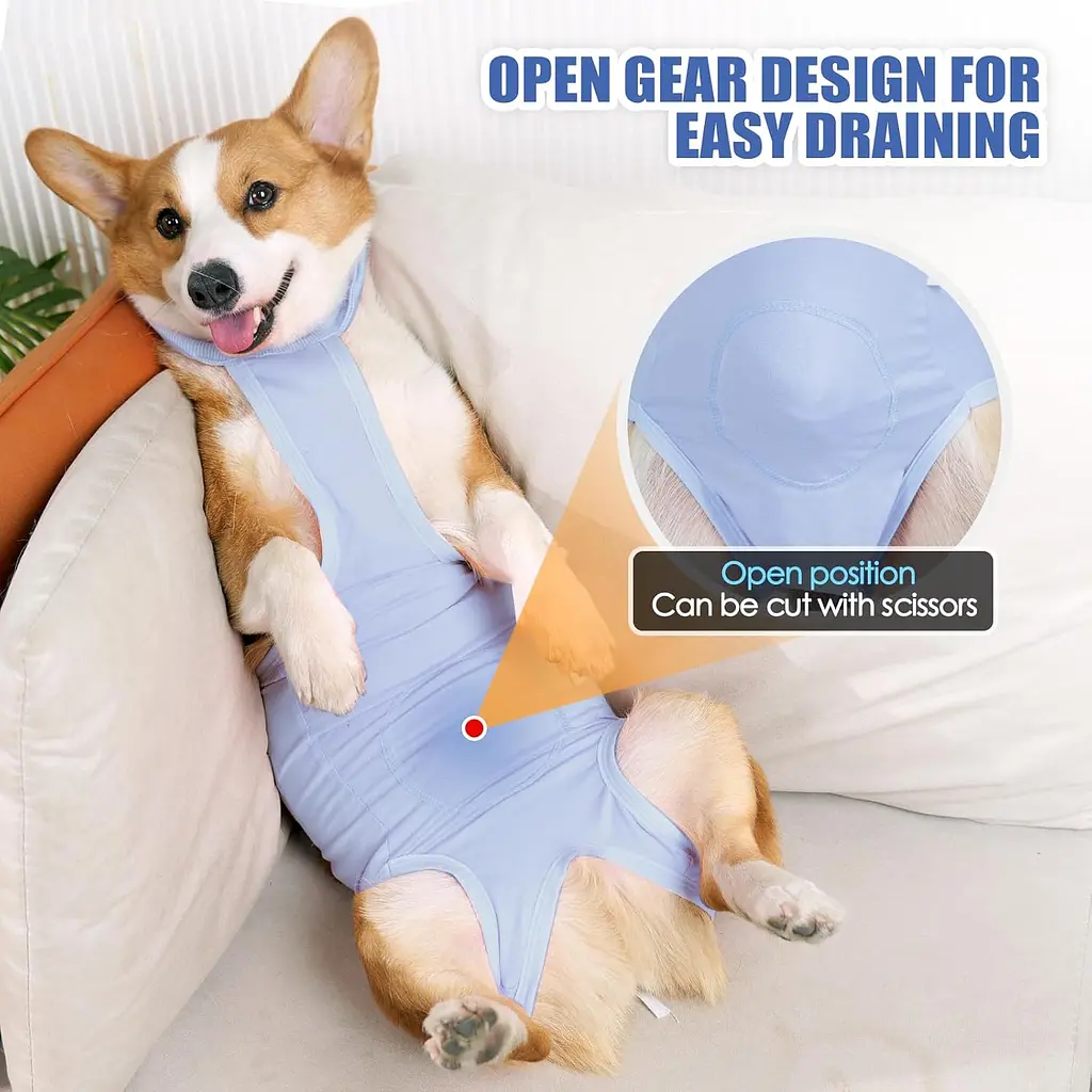 Дихаюча попона для собак Derby Breathable Pet Recovery Suit, Blue, L - фото 4