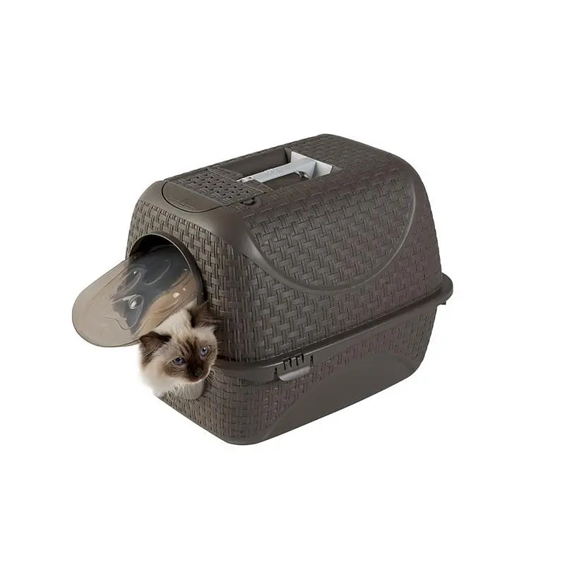 Закрытый туалет для кошек PRIVE' 41,8x50,5x39,6h, серо-бежевый - фото 3