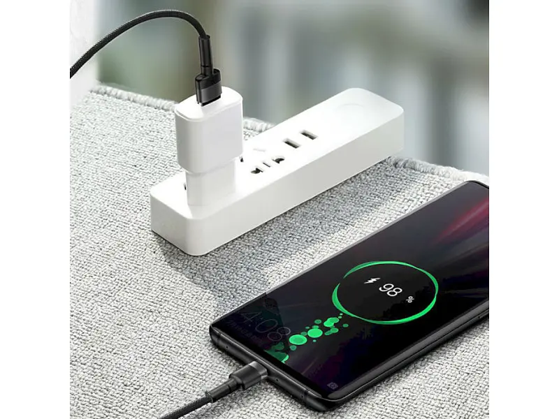 Кабель USB Type-C BASEUS Cafule HW Quick Charging Data cable For Type-C 40W 1m Gray Black (CATKLF-PG1) - фото 5