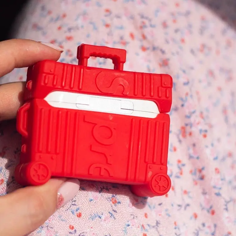 Силіконовий футляр Brand для навушників AirPods Pro + кільце Supreme red - фото 4