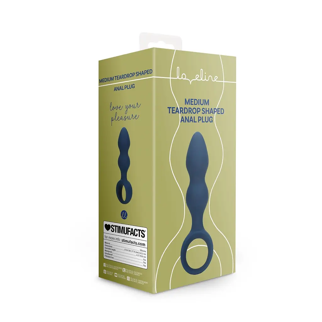 Анальна пробка Loveline Anal Plug 15.4 см (синій) - фото 13
