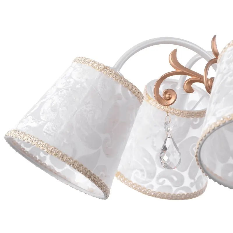 Люстра подвесная Brille с абажуром классическая E14 40W WH (BKL-573S/5) - фото 5