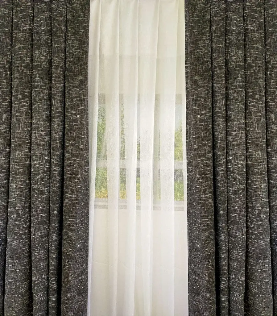 Комплект штор льон мішковина сіра 100х250