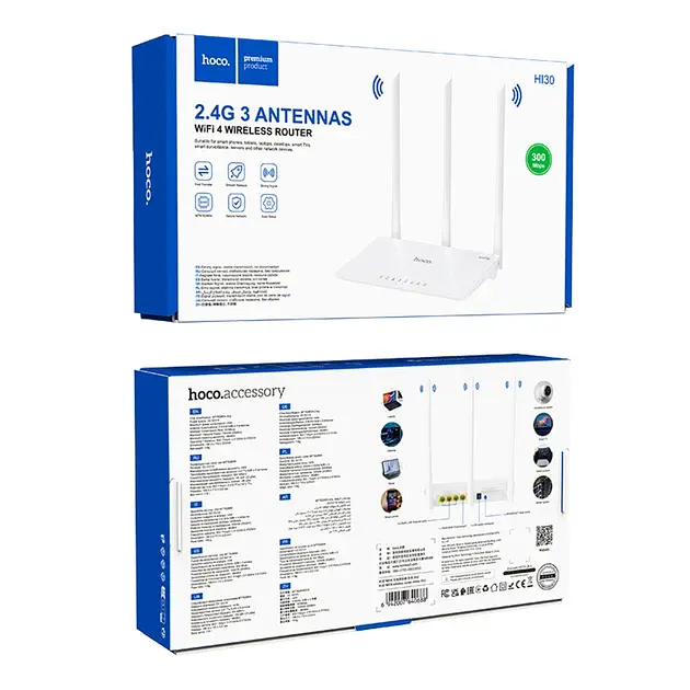 Роутер маршрутизатор Hoco HI30 WiFi4 Wireless Router EU - фото 8