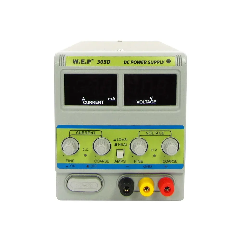 Блок живлення лабораторний WEP PS-305D-II з перемикачем Hi(A)/Lo(mA) 30V 5A цифрова індикація - фото 2