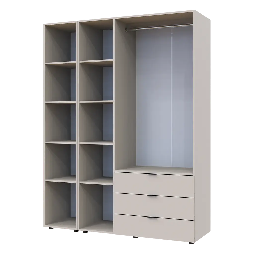 Шафа для одягу Doros Гелар Кашемір 3ДСП/Дзеркало 155х49.5х203.4 (80737657) - фото 7