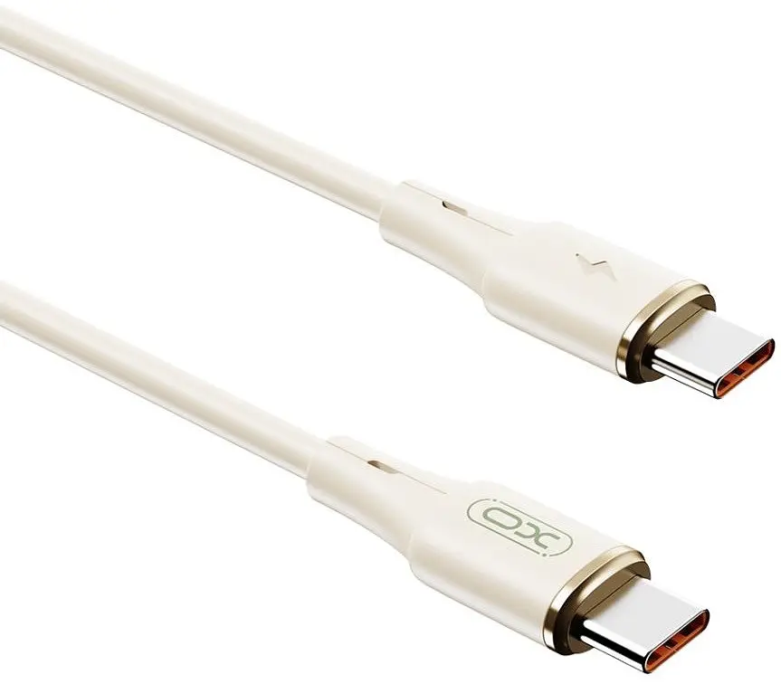 USB Кабель ХО NB-Q261 Type-C-Type-C Silicone 60W 1.0m Beige - фото 2