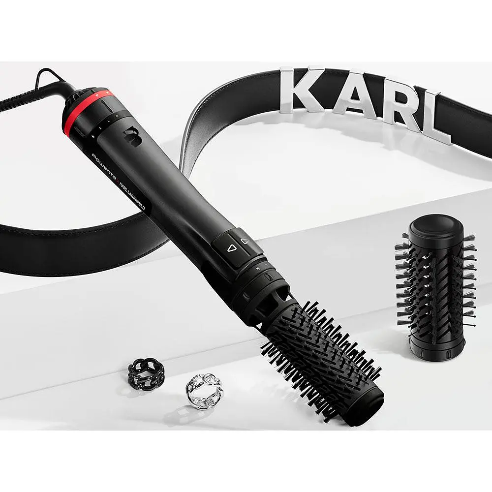 Щітка-бритва ROWENTA X Karl Lagerfeld CF952LF0, 1000 Вт, 2 швидкості, 2 налаштування температури, кератинове покриття, чорно-черво - фото 6
