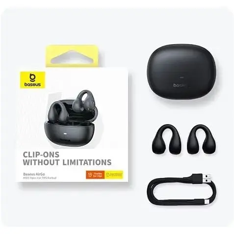 Навушники Baseus AirGo AS01 Open Ear Clip On Wireless Earbuds чорні (A00069101113-00) - фото 3