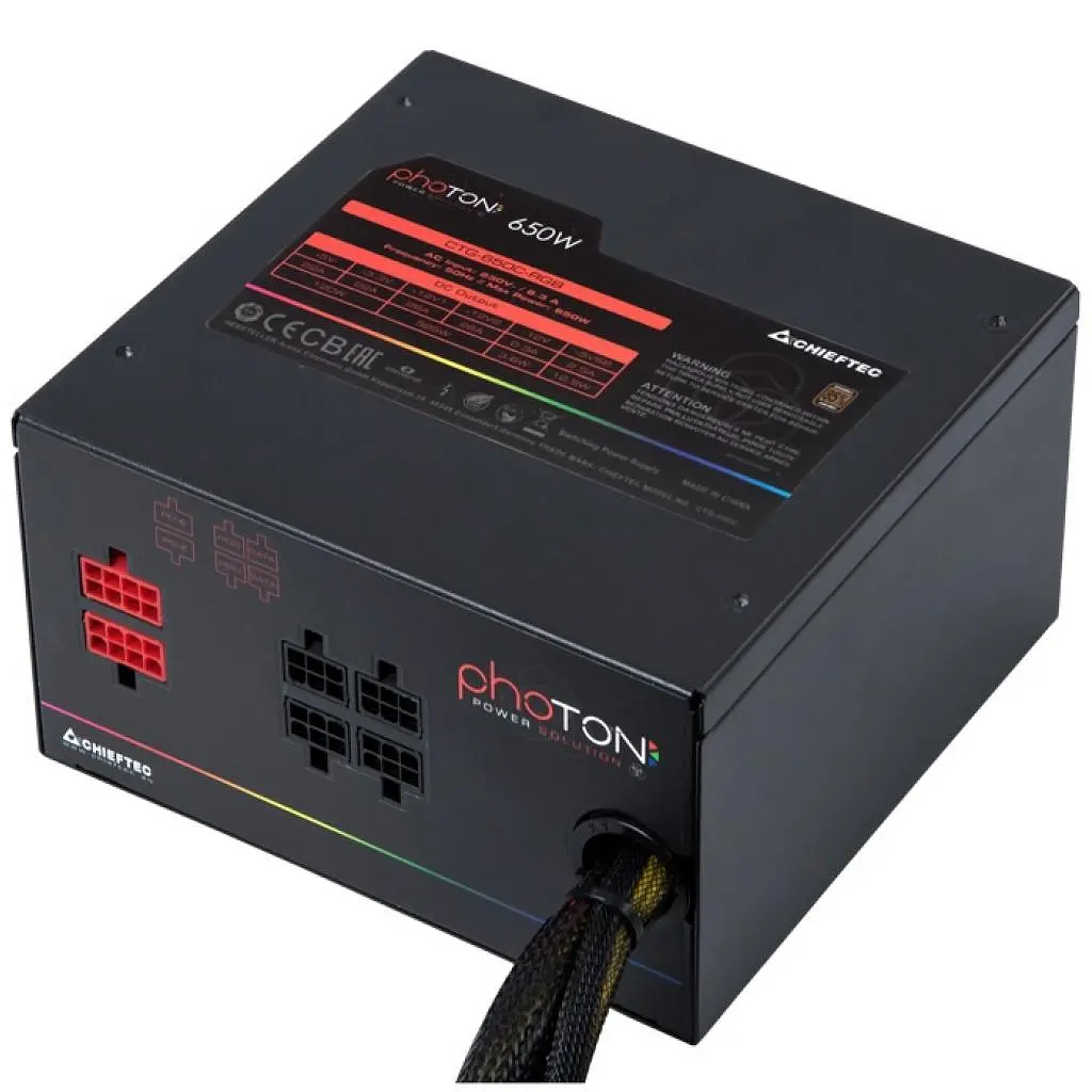 Блок живлення Chieftec Photon 650W (CTG-650C-RGB) Black - фото 2