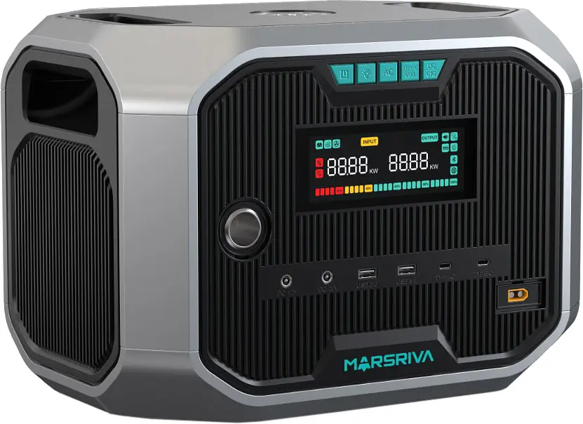 Зарядна станція Marsriva MP12 (1310 Вт/г) 1200W UPS, MPPT, LiFePO4, BT Speaker/FM/Mic, Wir.Charg.15W - фото 3
