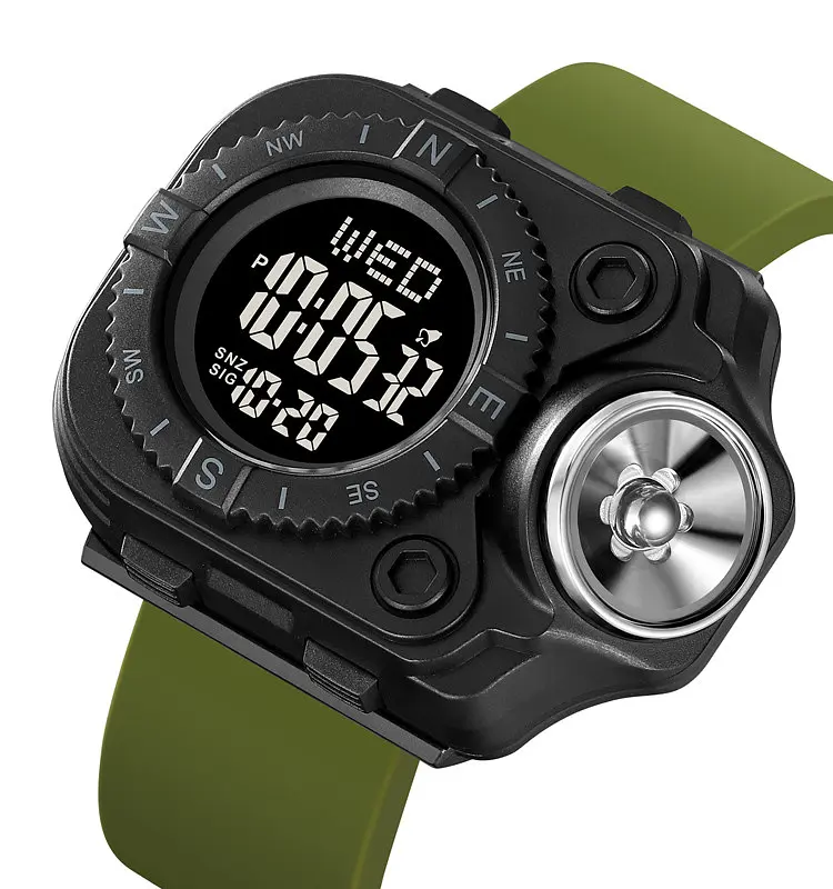 Наручний годинник з ліхтариком Skmei 2187 Army Green Black, 2187AGBK (18444) - фото 2