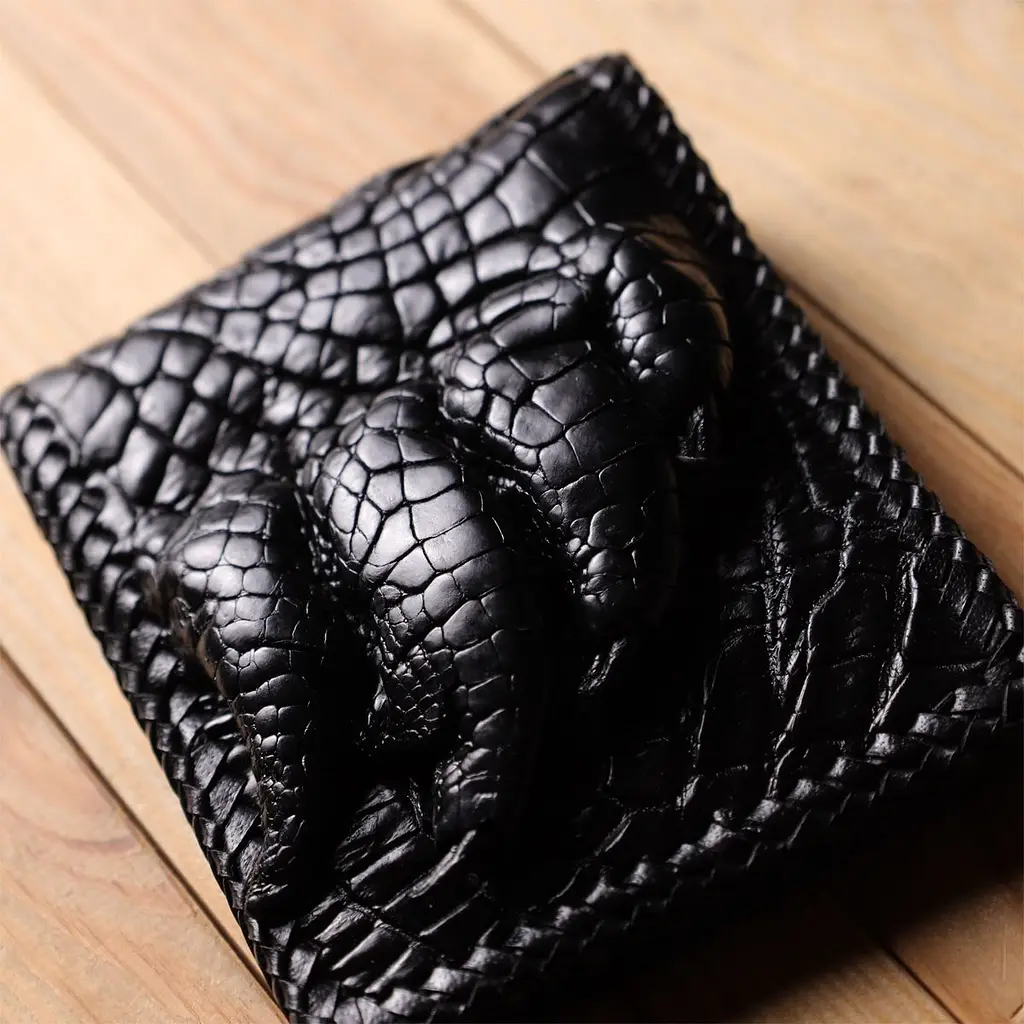 Портмоне з натуральної шкіри крокодила чорне CROCODILE LEATHER 18004 - фото 10