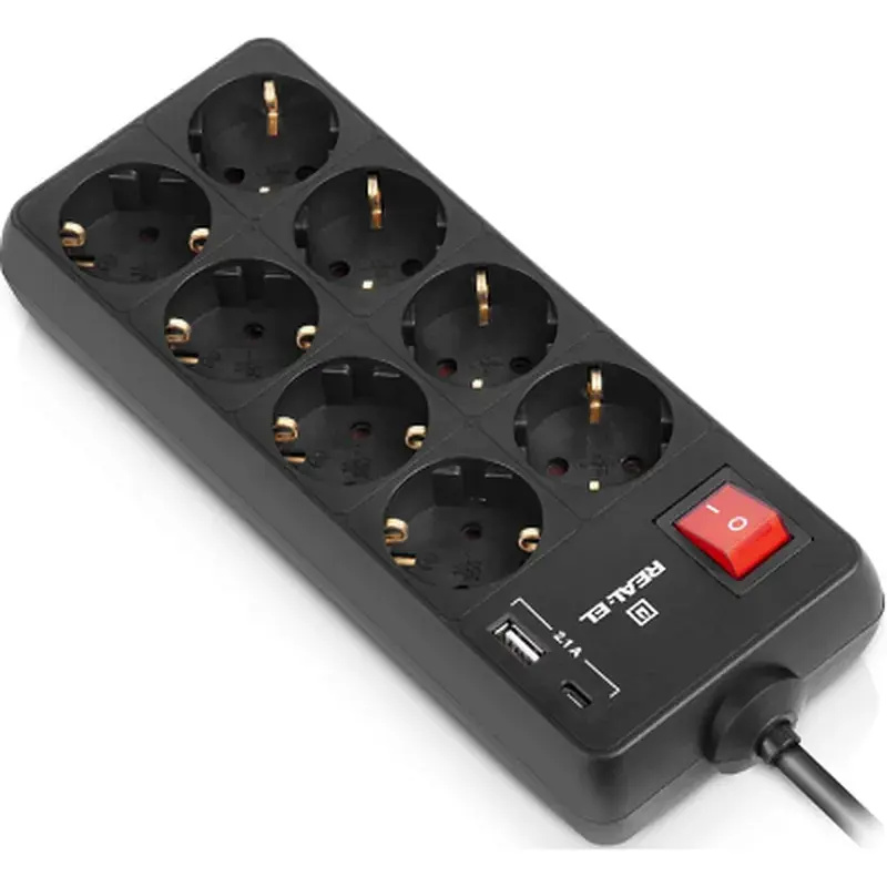 Мережевий фільтр живлення REAL-EL RS-PROTECT 805 3m, black (EL122300043) - фото 8