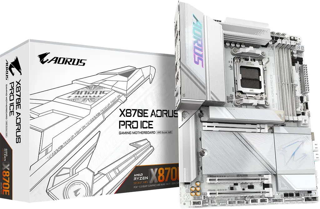 Материнська плата Gigabyte X870E Aorus Pro Ice Socket AM5 (X870E AORUS PRO ICE) Б/В - фото 4