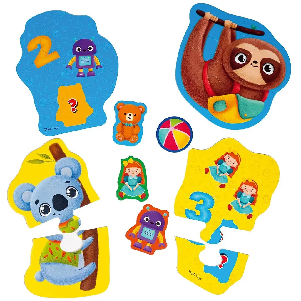 Пазли максі з грою Vladi Toys Малюк зможе Тварини й іграшки 12 елементів укр. мова (VT1722-23) - фото 3