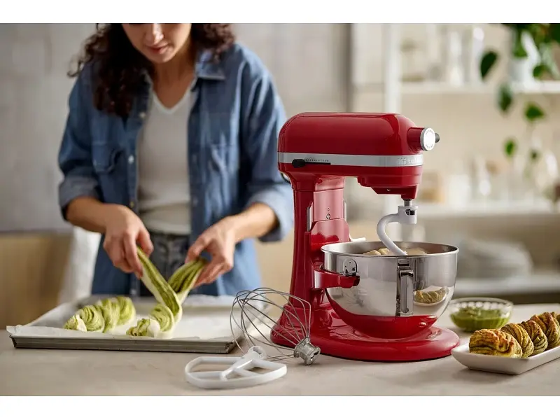 Кухонна машина KitchenAid Heavy Duty 5KSM55SXXEER з відкидним блоком 5.2 л червона - фото 12