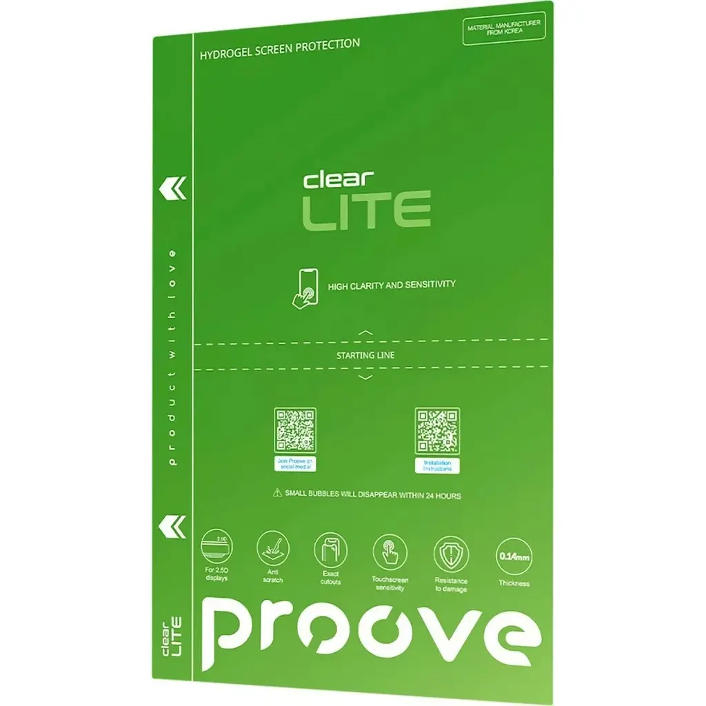 Гідрогелева захисна плівка Proove Hydrogel Screen Protection LITE Size S Clear (GGLT11400150) [68931] - фото 2