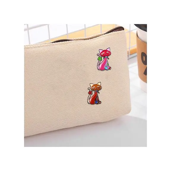 Брошь Котик брошь-булавка розовая - фото 2