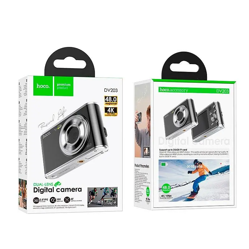 Фотокамера HOCO Dual-lens digital camera DV203 |48MP, 30fps/1920p, 2.8" IPS HD| - фото 2