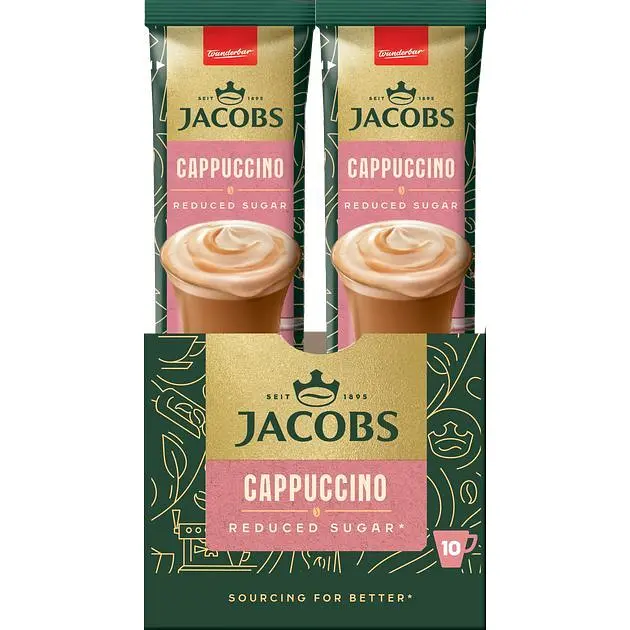 Кавовий напій Jacobs Unsweetened Cappuccino без цукру 14 г х 10 шт. - фото 2