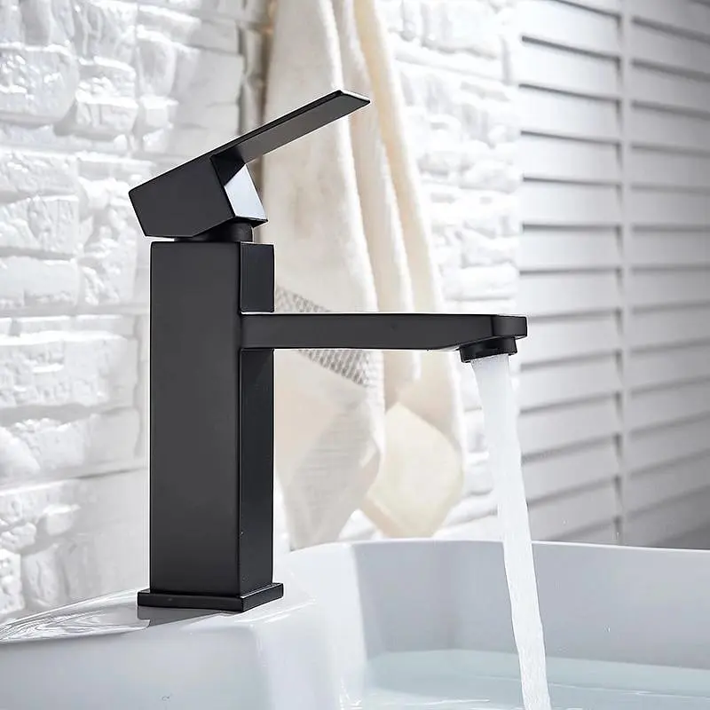 Смеситель для умывальника Wezer PRO1-02-BLACK, Черный матовый - фото 2