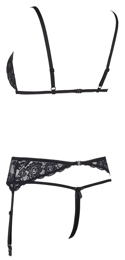 Комплект белья Cottelli Lingerie Lace Suspender, XL (черный) - фото 5