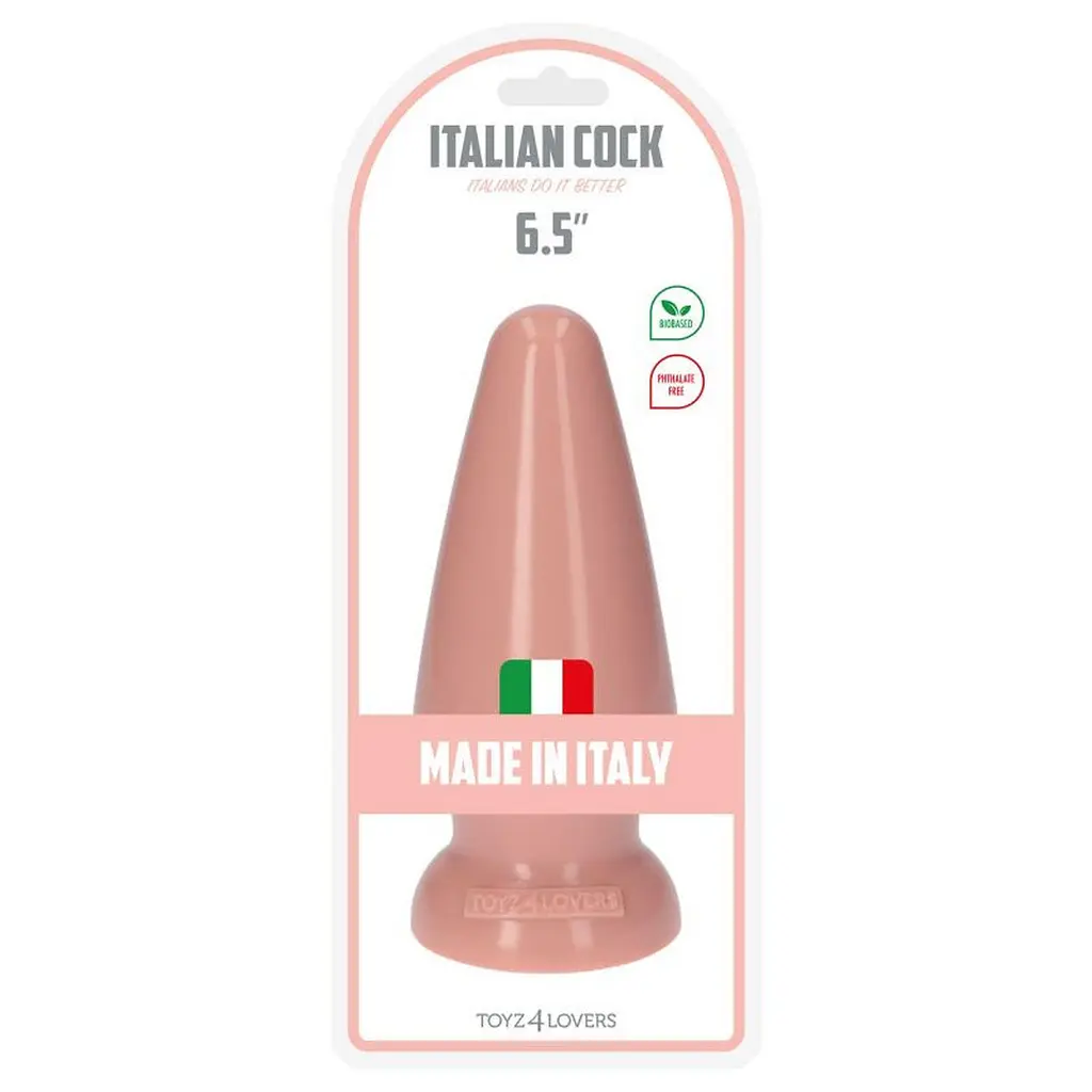 Анальна пробка Toyz4lovers Plug-Italian Cock 6,5", 16.5 см (тілесний) - фото 5