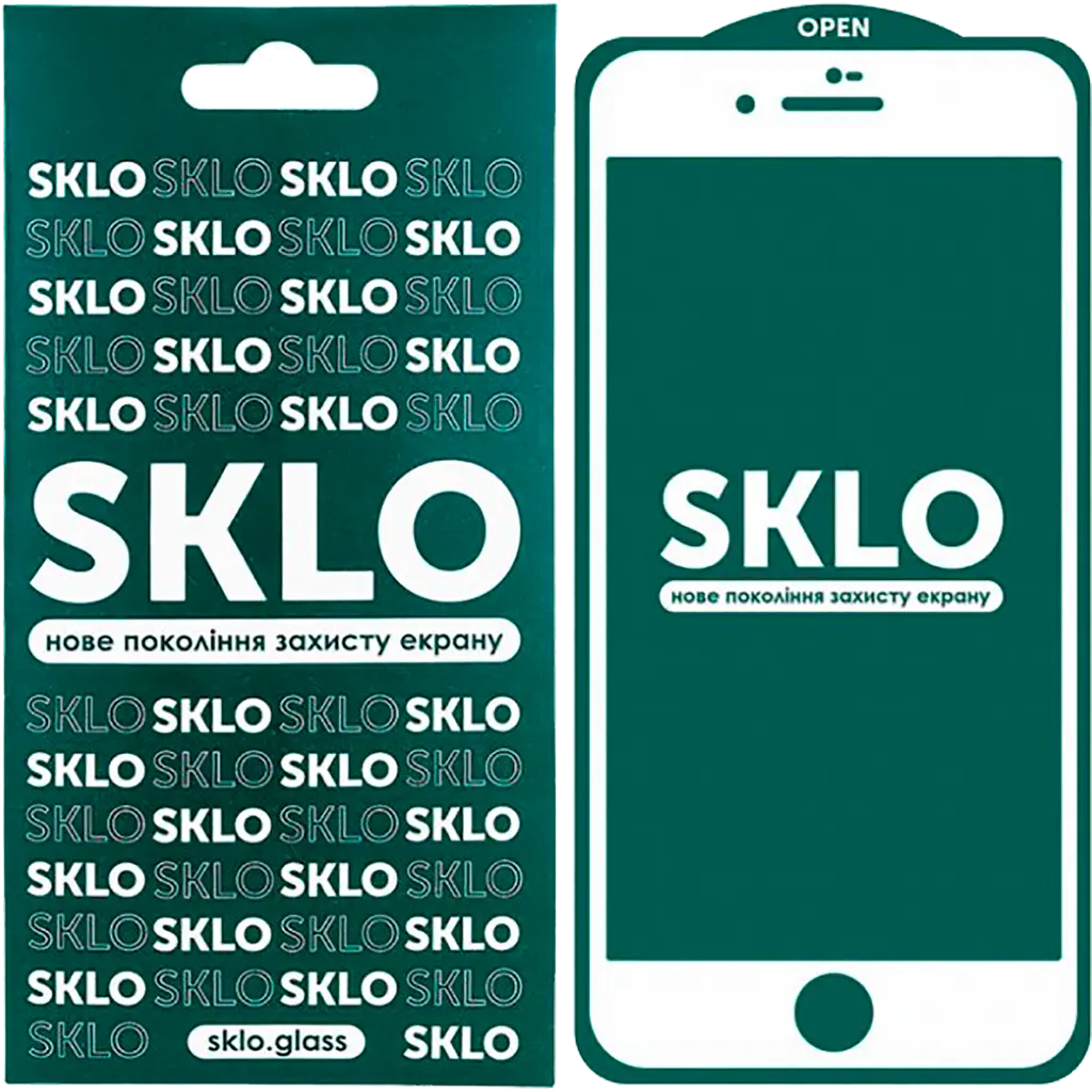 Захисне скло SKLO 5D Full Glue Pac для Apple iPhone 7 Plus/8 Plus [White] [71591] - фото 2