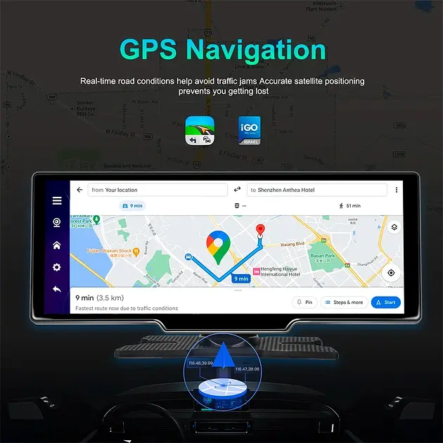 Відеореєстратор Wi-Fi Carplay та Android Auto Чорний (1014-605-00) - фото 4