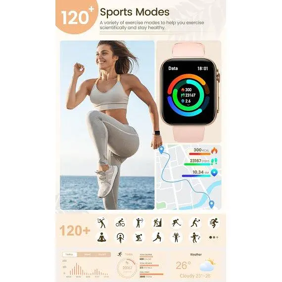 Жіночий розумний смарт годинник Smart Sensation + 2 ремінці (Gold) - фото 8