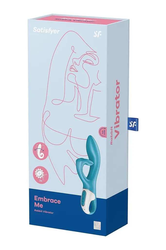 Вібратор-кролик із потрійним відростком Satisfyer Embrace me Turquoise, 2 мотори, діаметр 3,6 см - фото 7