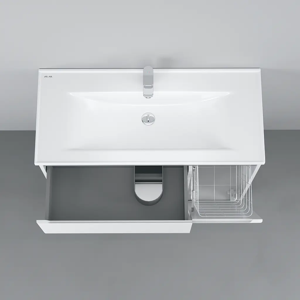 Тумба підлогова AM.PM X - Joy 100 см правостороння з умивальником (M85-FSR10036-WC10036WG38) - фото 3
