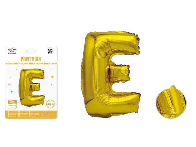 Куля фольгована золота літера E 40 см