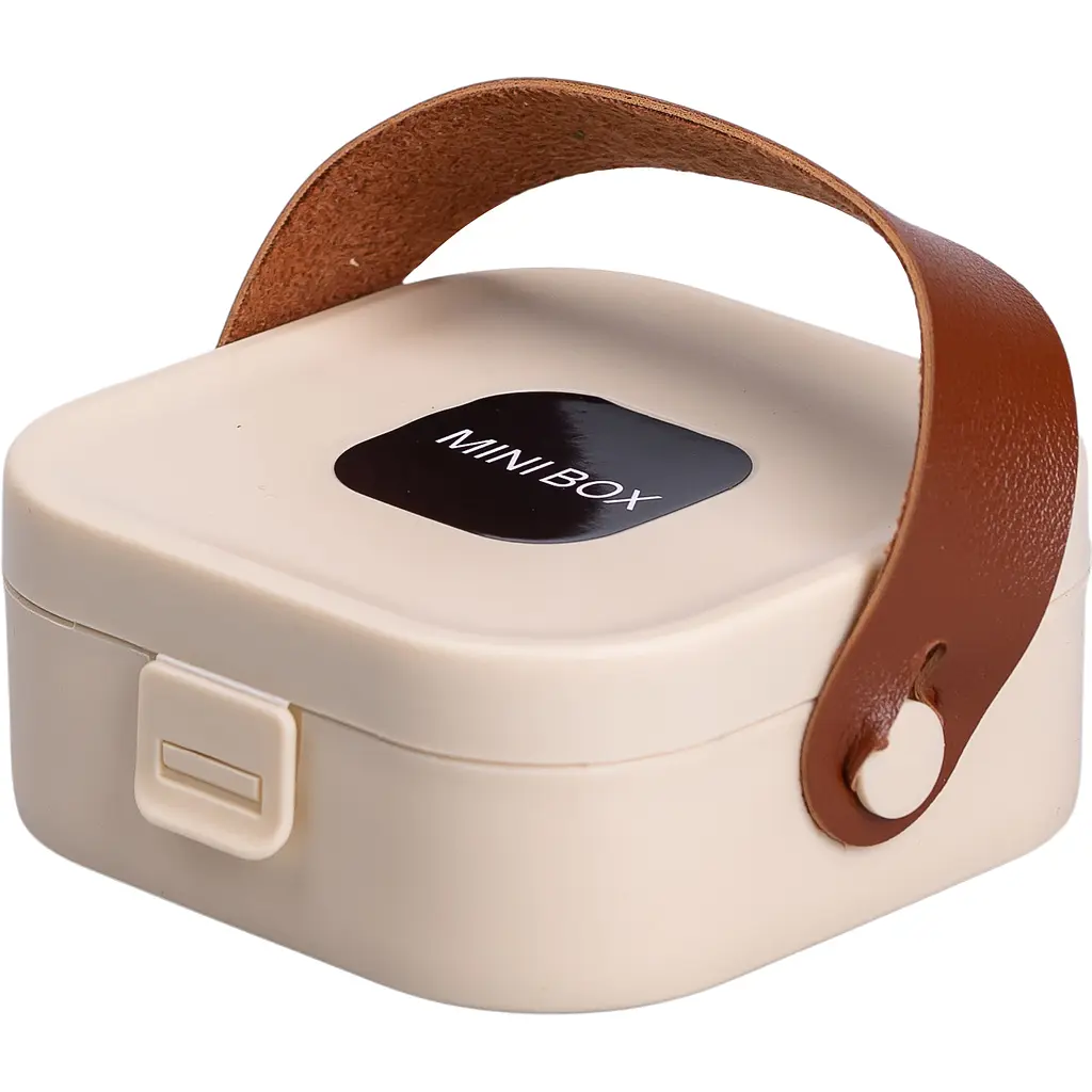 Міні-скринька для прикрас Yiwu Mini Box з дзеркалом 9x9x3.8 см бежева HP-5-27BE - фото 4