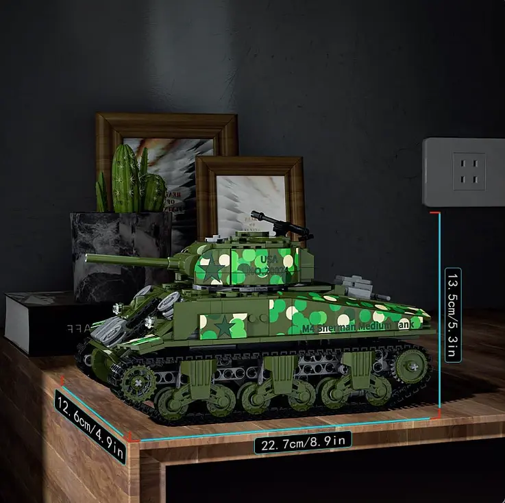 Конструктор танк на радиоуправлении Mould King M4 Sherman Tank  Technik военная техника для взрослых и детей 950 деталей - фото 5