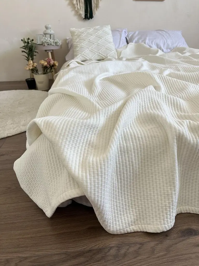 Покривало Zeintex Oslo бавовняне стьобане молочне 230х320 см - фото 6