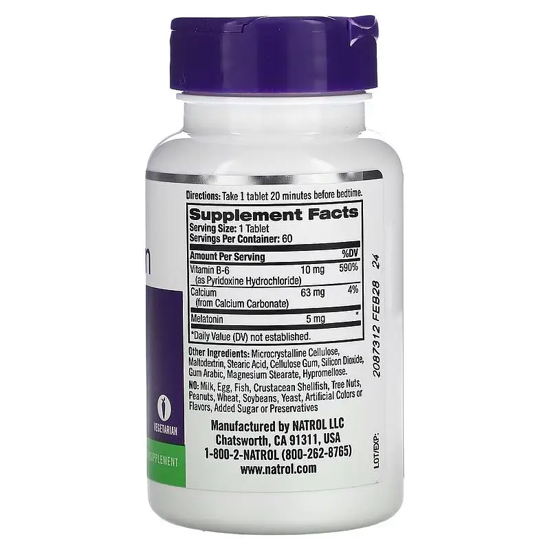 Мелатонін Natrol Melatonin 5mg Extra Strength, 60 таблеток для гарного сну - фото 2