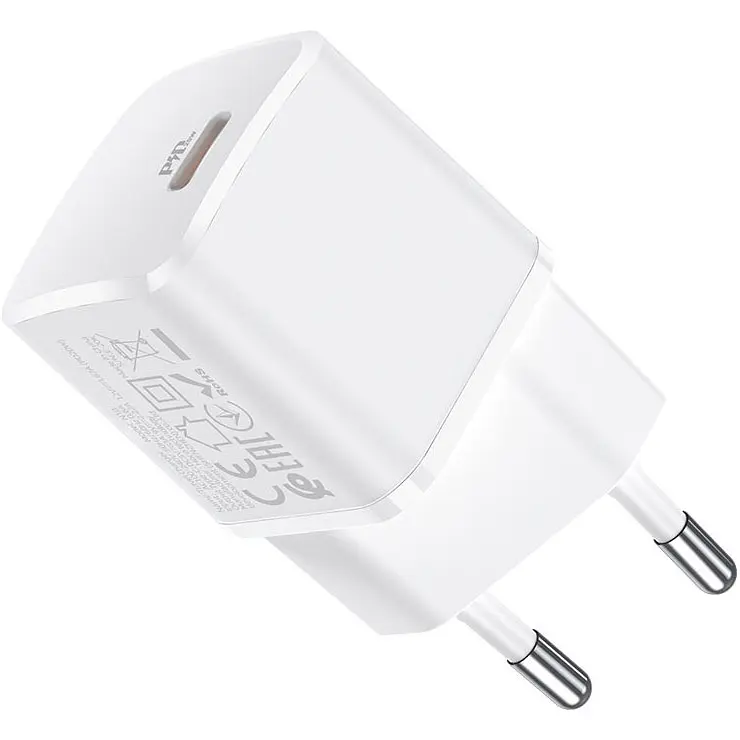 Мережевий зарядний пристрій Hoco N10 1-Type-C White [112166] - фото 3