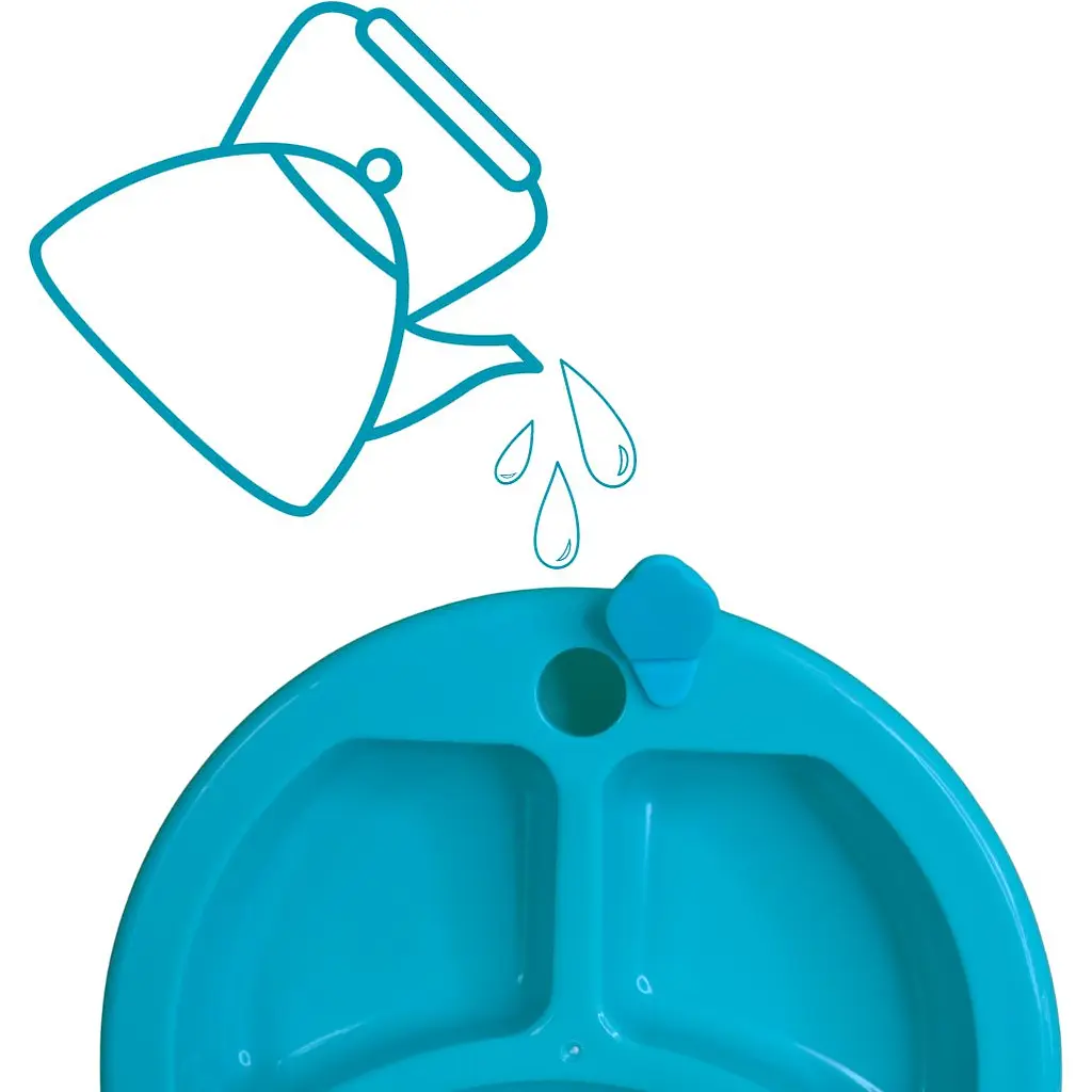 Тарілка секційна Lindo з підігрівом на присосці блакитна (А 51 зел) - фото 2