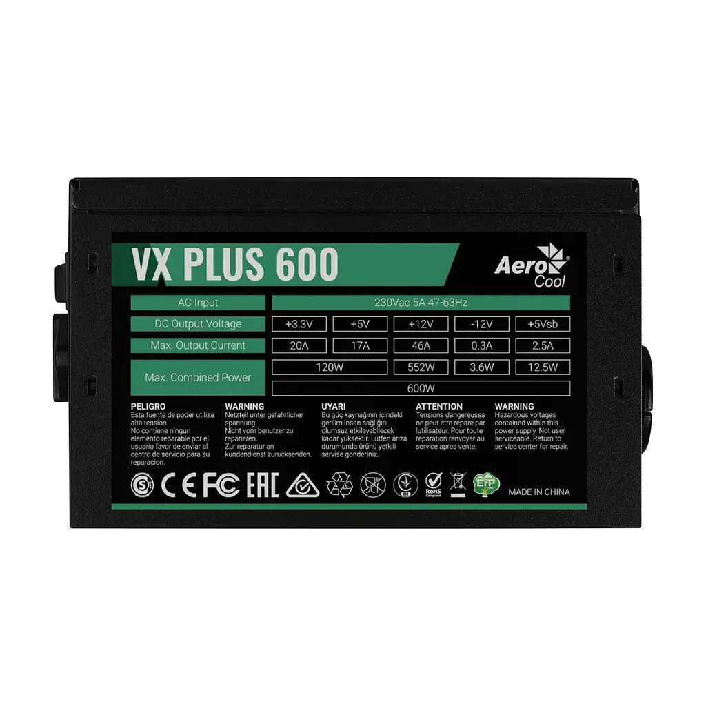 Блок живлення AeroCool 600W VX Plus Stealth (ACPN-VS60NEY.12) - фото 5