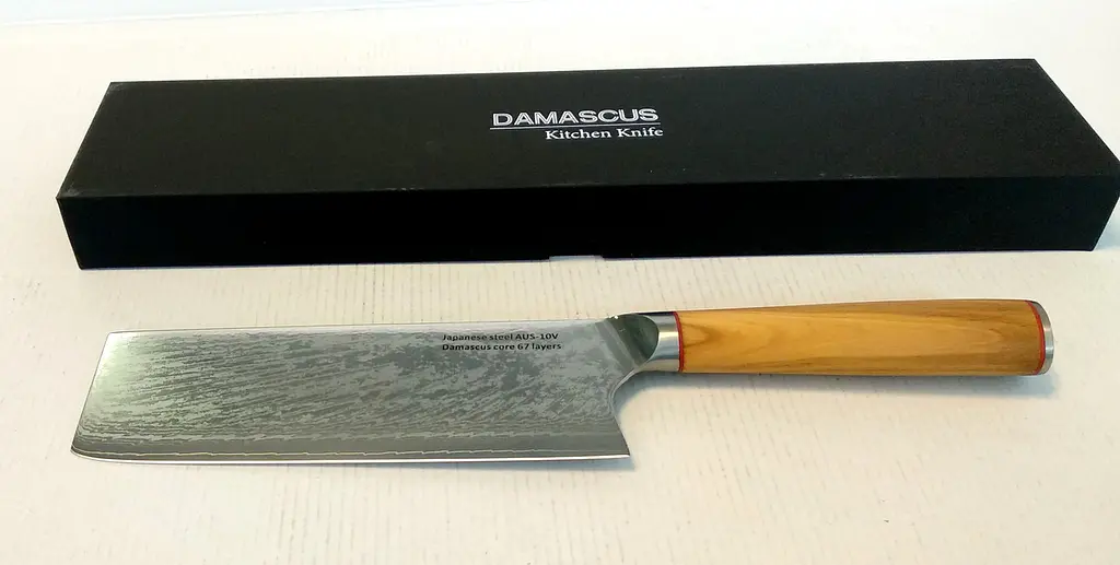 Ніж кухонний-сокир 17 см Damascus DK-OK 4005 AUS-10 дамаська сталь 67 шарів - фото 2