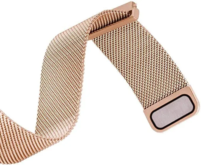 Ремешок Watchbands Milanese Loop для Amazfit GTR 46mm GTR 2 - розово-золотой ширина крепления 22мм нержавеющая сталь размер L (WB2508168) - фото 3