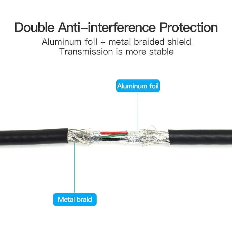 Кабель Vention USB3.0 A Male to Micro B Male Hard Disk Cable with USB2.0 Male 1M Black (VAS-A62-B100) - фото 5