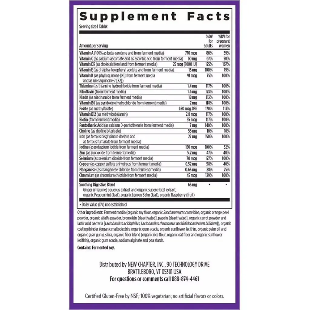 Мультівітаміни для вагітних New Chapter One Daily Prenatal Multivitamin 30 капсул - фото 3