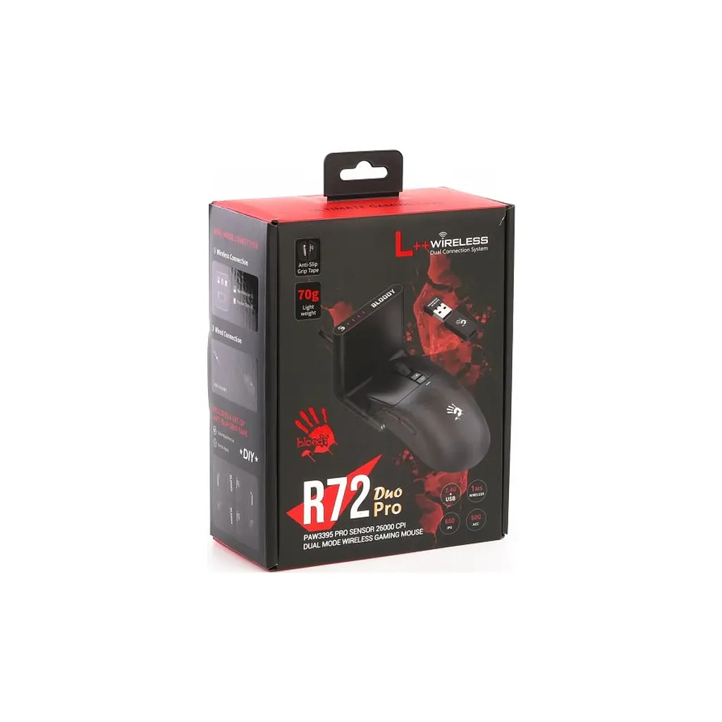Мишка A4Tech Bloody R72 Pro Duo Wireless/USB Black (4711421000840) - фото 12