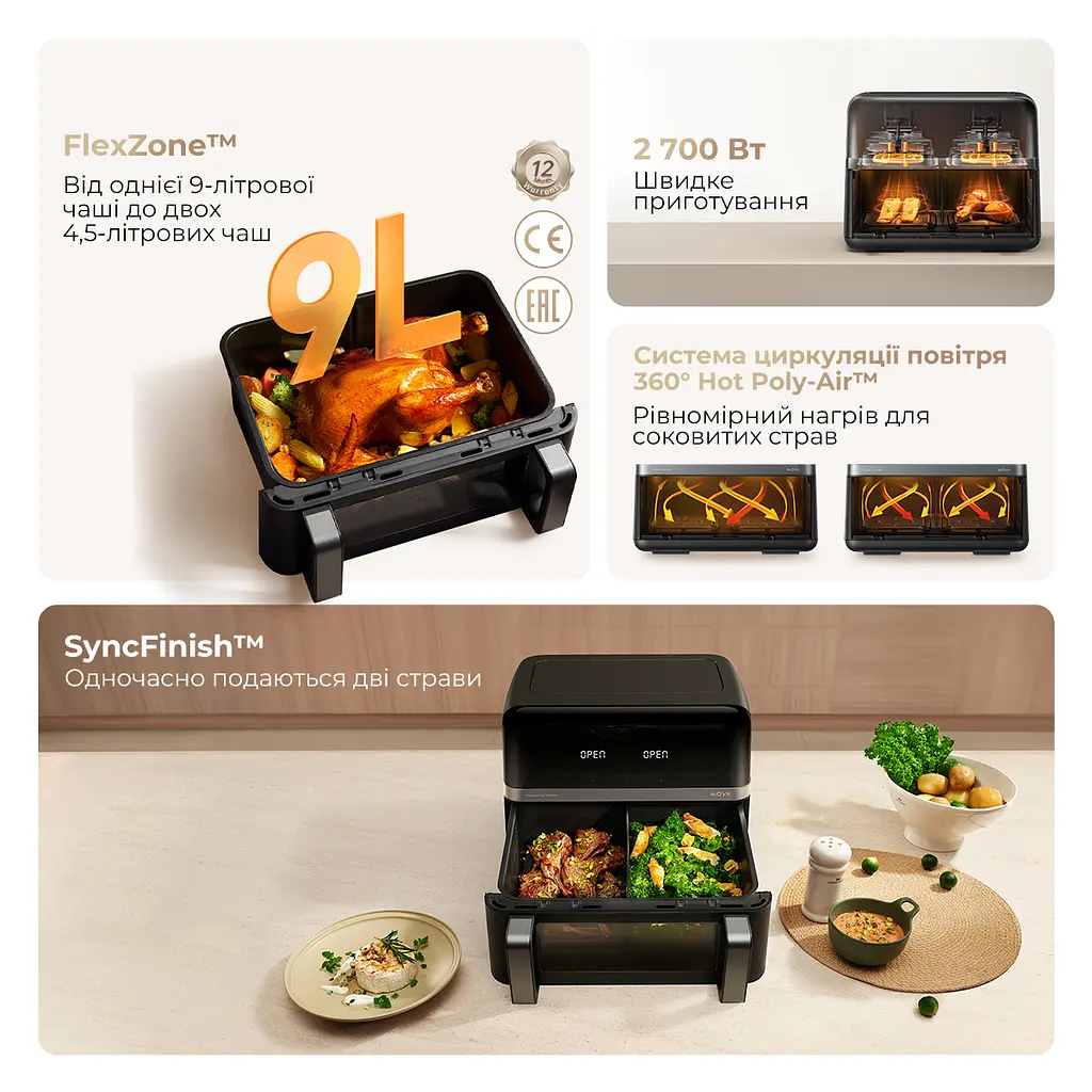 Мультипечь MOVA AeroChef FD20 Pro Black - фото 7