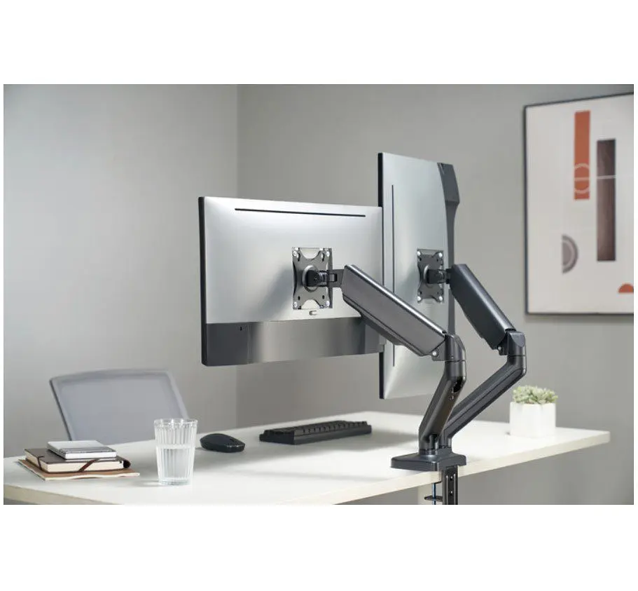 Кронштейн настольный для двух мониторов 17-32 дюйма OfficePro OPMA-412 Black - фото 12